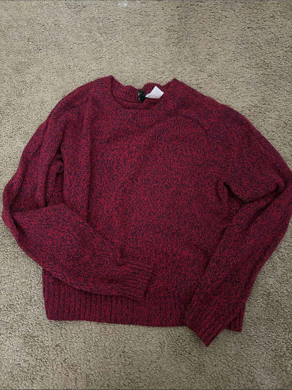 Women's Crewneck Marled Red Sweater